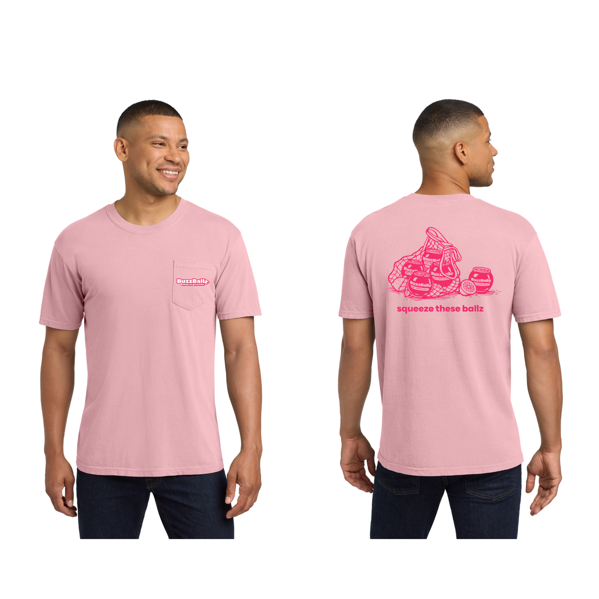 BuzzBallz Pink Pocket Tee (Credit Card Only)